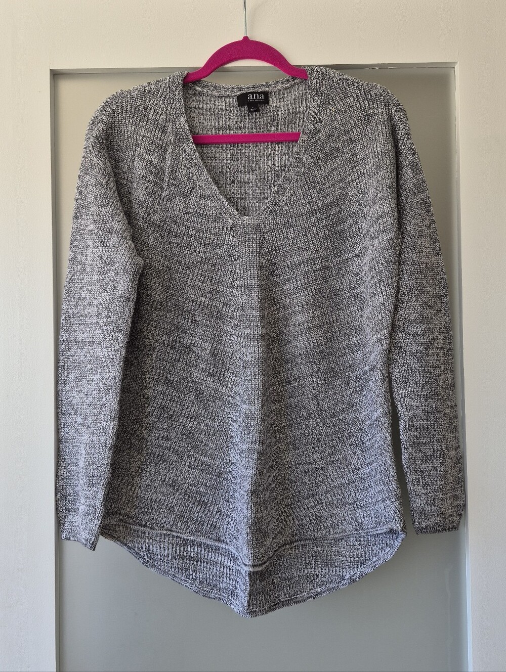 a.n.a Marled Gray V-Neck Sweater